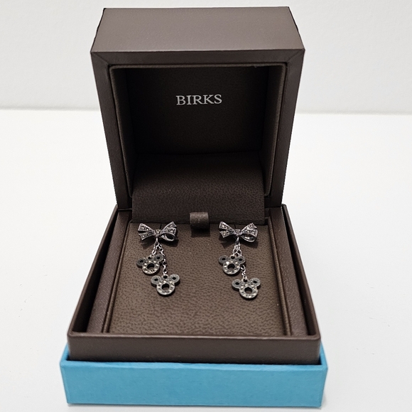 🇨🇦 Birks Disney Mickey Mouse Sterling Silver & Marcasite Earrings Set #1 - Picture 9 of 16